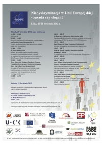 Konferencja naukowa ,,Niedyskryminacja w Unii Europejskiej - zasada czy slogan?&quot;